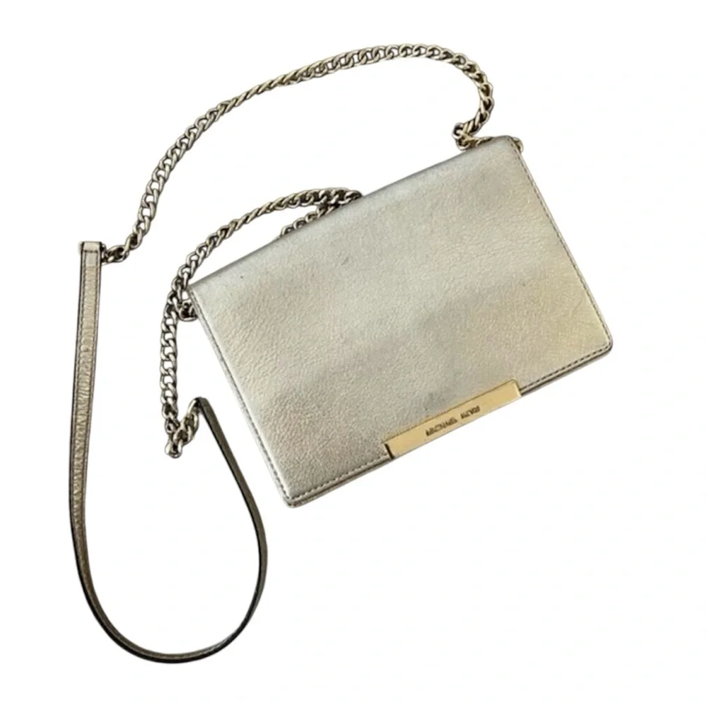Michael Kors Metallic Gold Chain Crossbody Shoulder Bag Purse